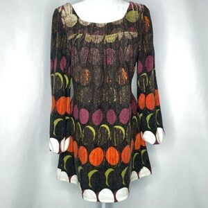 Axyeh Anthropologie Sweater Dress M Dots Mod Retro